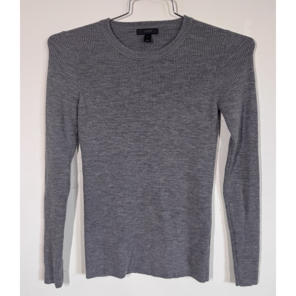 J. Crew Merino Wool Ribbed Lightweight Long Sleeve Sweater Size S Layers Stretch